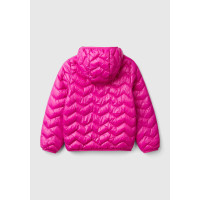 Kız Çocuk Fuşya Logo İşlemeli Kapüşonlu İnce Pufa Mont Kız Çocuk Fuşya Logo İşlemeli Kapüşonlu İnce Pufa Mont