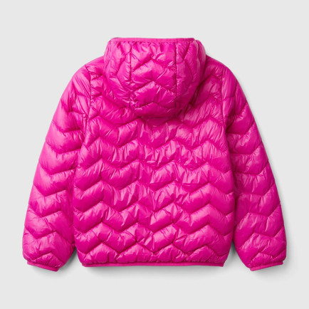 Kız Çocuk Fuşya Logo İşlemeli Kapüşonlu İnce Pufa Mont Kız Çocuk Fuşya Logo İşlemeli Kapüşonlu İnce Pufa Mont