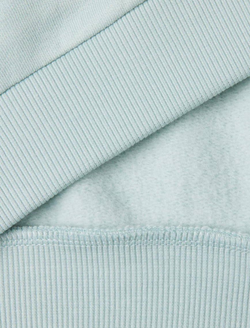 Kız Çocuk Su Yeşili Pamuk Karışımlı Payet Logolu Kapşonlu Sweatshirt