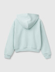 Kız Çocuk Su Yeşili Pamuk Karışımlı Payet Logolu Kapşonlu Sweatshirt