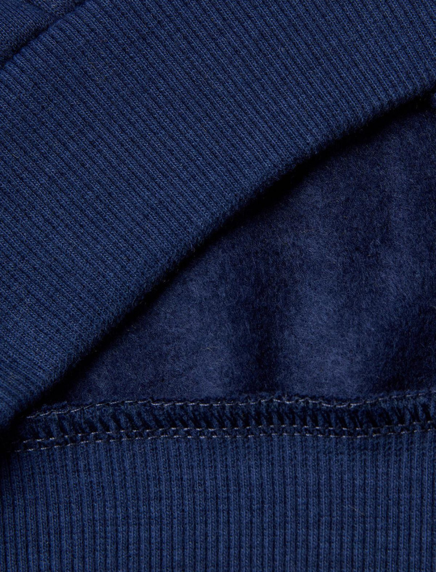 Erkek Çocuk Lacivert Önü Logo Baskılı Kanguru Cepli Kapüşonlu Sweatshirt