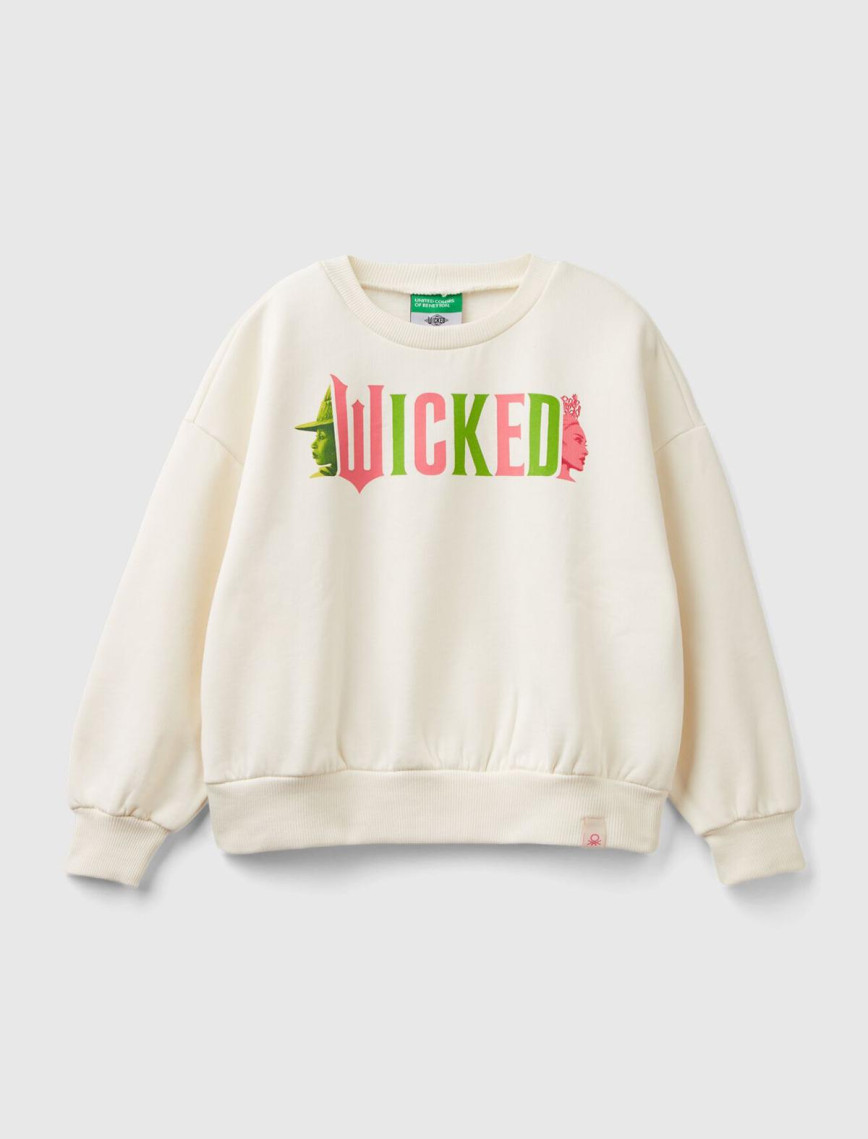 Kız Çocuk Ekru Etek Ucu Logo Etiketli Önü Baskılı Düşük Omuz Sweatshirt Kız Çocuk Ekru Etek Ucu Logo Etiketli Önü Baskılı Düşük Omuz Sweatshirt