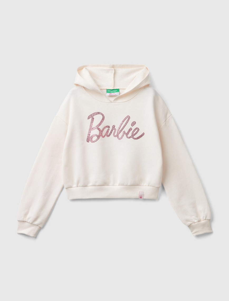 Kız Çocuk Antrasit Etek Ucu Logolu Barbie Baskılı Kapüşonlu Kısa Sweatshirt Kız Çocuk Antrasit Etek Ucu Logolu Barbie Baskılı Kapüşonlu Kısa Sweatshirt