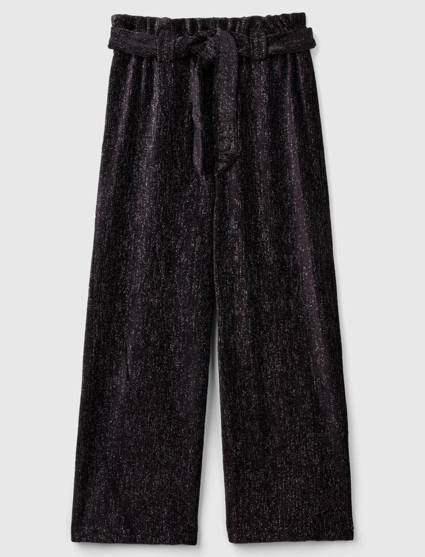 Kız Çocuk Krem Beli Fırfırlı Kuşaklı Geniş Paça Eşofman Altı Kız Çocuk Krem Beli Fırfırlı Kuşaklı Geniş Paça Eşofman Altı