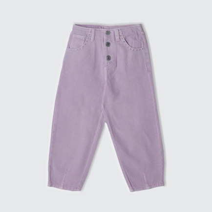 Kız Çocuk Lila 5 Cepli Düğme Kapamalı Paça Detaylı Pantolon Kız Çocuk Lila 5 Cepli Düğme Kapamalı Paça Detaylı Pantolon