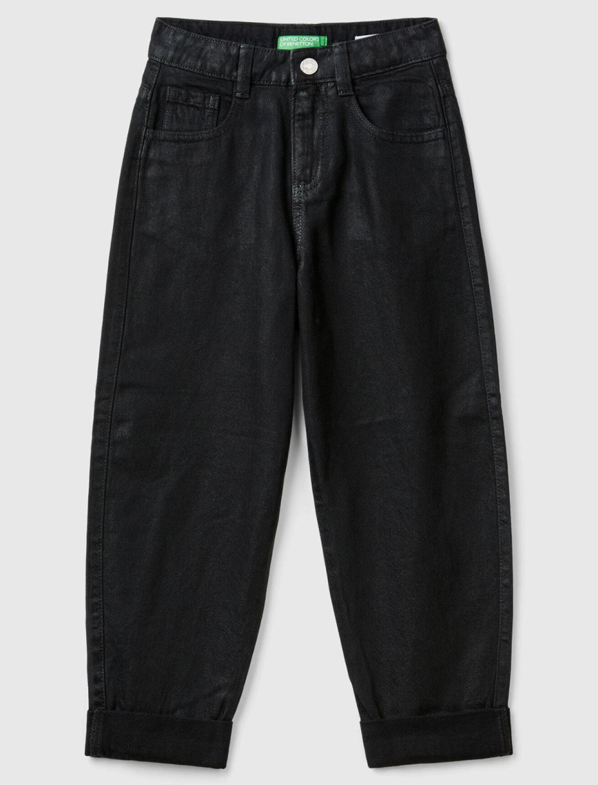 Kız Çocuk Gümüş Arkası Logo Detaylı Kullanılmış Efektli Kıvrık Paça Pantolon Kız Çocuk Gümüş Arkası Logo Detaylı Kullanılmış Efektli Kıvrık Paça Pantolon