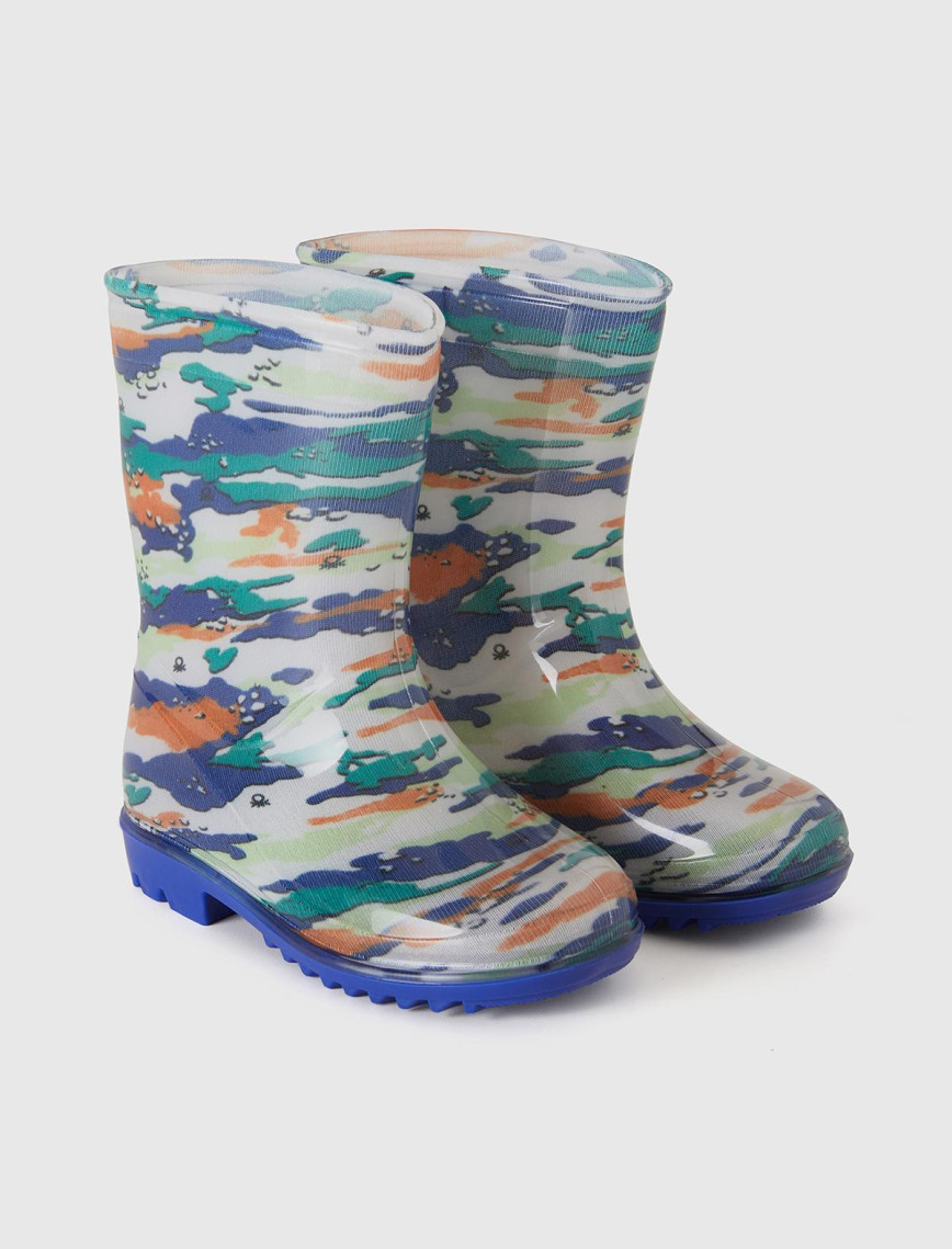 Erkek Çocuk Renkli Kamuflaj Yağmur Çizmesi Erkek Çocuk Renkli Kamuflaj Yağmur Çizmesi