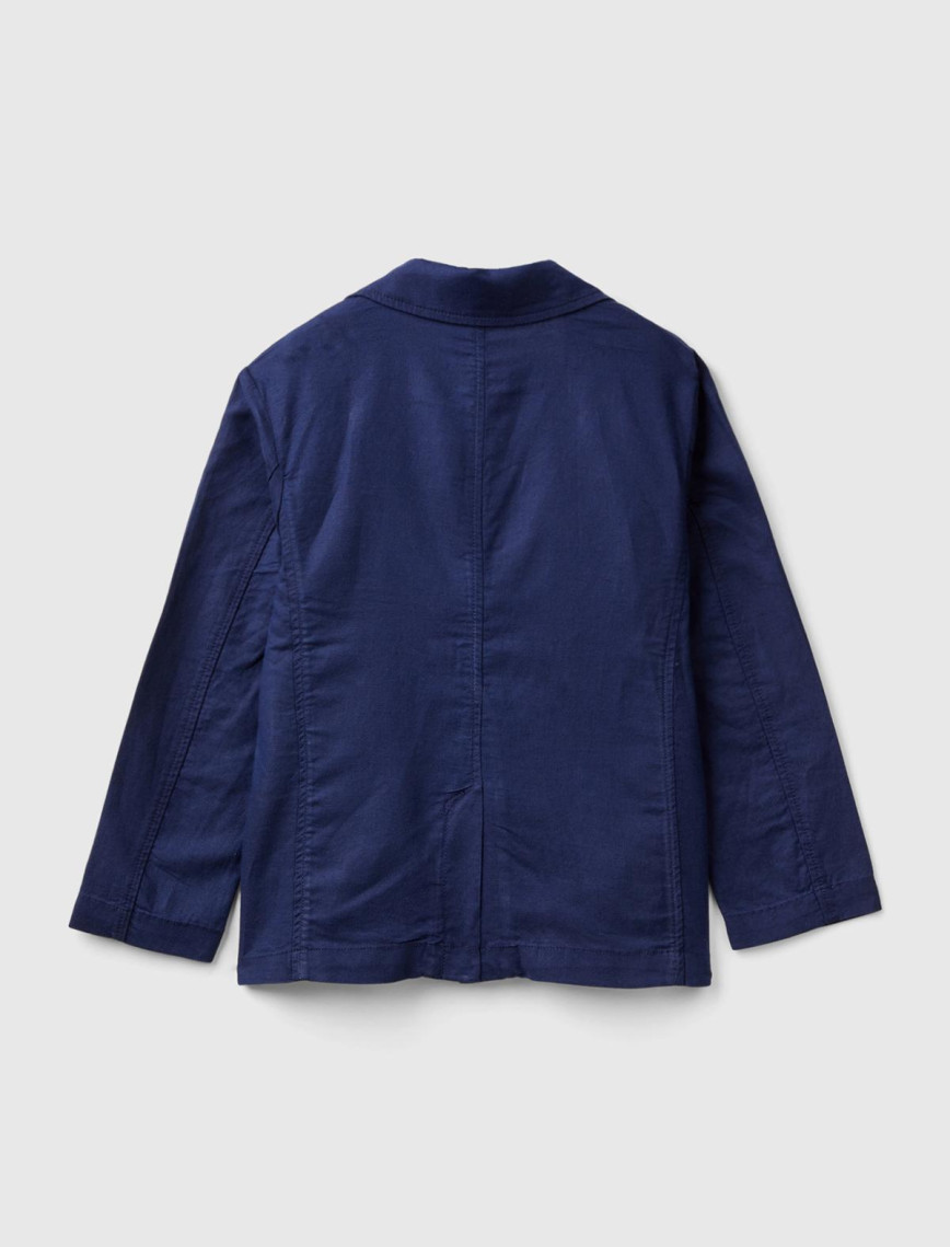 Erkek Çocuk Lacivert Keten Karışımlı Ceket Erkek Çocuk Lacivert Keten Karışımlı Ceket