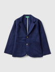 Erkek Çocuk Lacivert Keten Karışımlı Ceket Erkek Çocuk Lacivert Keten Karışımlı Ceket