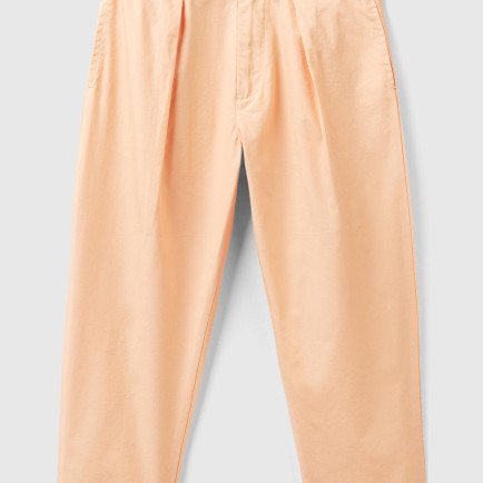 Kız Çocuk Şeftali Pileli Yüksek Bel Geniş Paça Pantolon