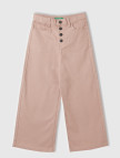 Kız Çocuk Pudra Düğme Kapamalı Geniş Paça Pantolon Kız Çocuk Pudra Düğme Kapamalı Geniş Paça Pantolon