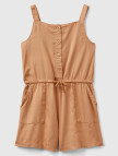 Kız Çocuk Camel Önü Düğmeli Beli Kuşaklı Arkası Elastik Detaylı Kısa Tulum Kız Çocuk Camel Önü Düğmeli Beli Kuşaklı Arkası Elastik Detaylı Kısa Tulum