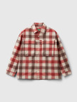 Erkek Çocuk Kırmızı-Kahve Ekose Desenli Yama Cepli Arkası Robalı Gömlek Erkek Çocuk Kırmızı-Kahve Ekose Desenli Yama Cepli Arkası Robalı Gömlek