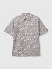 Erkek Çocuk Gri Tamamı Desenli Kısa Kollu Gömlek Erkek Çocuk Gri Tamamı Desenli Kısa Kollu Gömlek