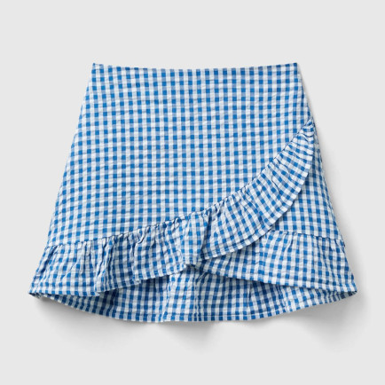 Kız Çocuk Mavi-Beyaz Tamamı Desenli Arkası Elastik Bantlı Anvelop Etek Kız Çocuk Mavi-Beyaz Tamamı Desenli Arkası Elastik Bantlı Anvelop Etek