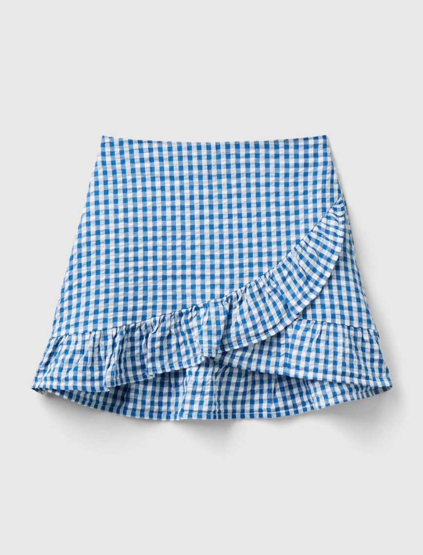 Kız Çocuk Mavi-Beyaz Tamamı Desenli Arkası Elastik Bantlı Anvelop Etek Kız Çocuk Mavi-Beyaz Tamamı Desenli Arkası Elastik Bantlı Anvelop Etek