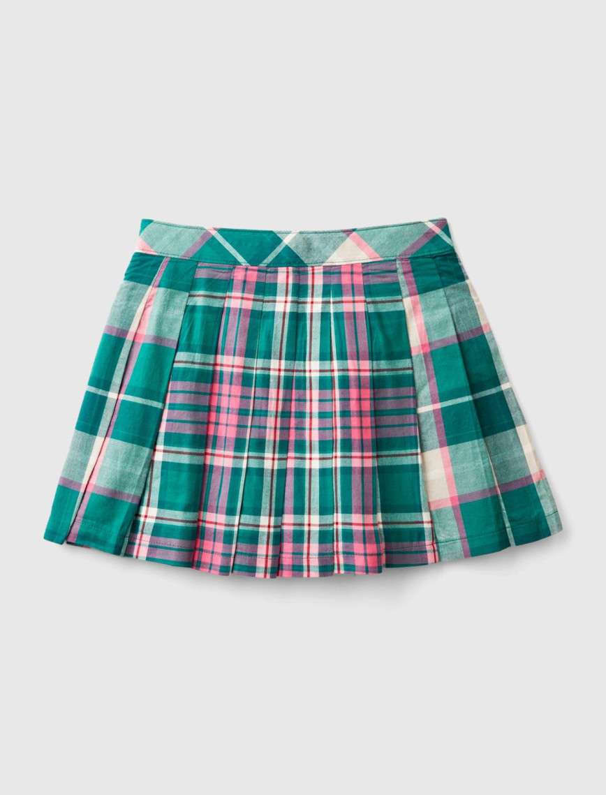 Kız Çocuk Yeşil Mix Tamamı Desenli Toka Detaylı Pileli Anvelop Etek Kız Çocuk Yeşil Mix Tamamı Desenli Toka Detaylı Pileli Anvelop Etek