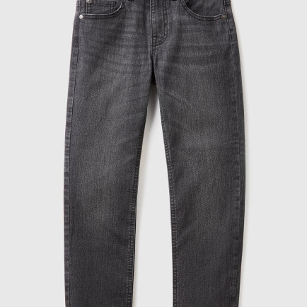 Erkek Çocuk Siyah 5 Cepli Slim Fit Denim Pantolon