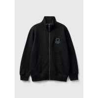 Erkek Çocuk Siyah Logolu Sweatshirt