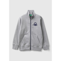 Erkek Çocuk Gri Melanj Logolu Sweatshirt