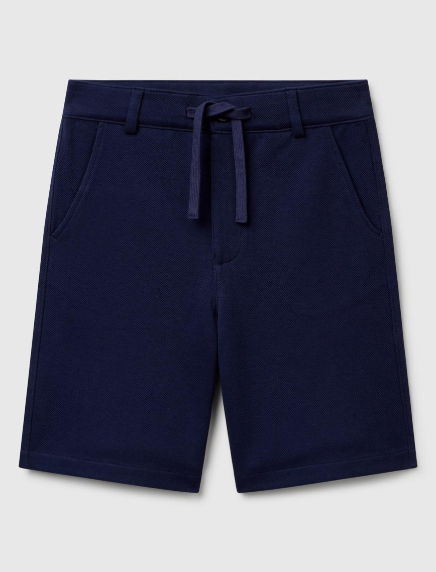 Erkek Çocuk Lacivert Büzgü İpli Düğmeli Arka Cebi Biyeli Bermuda Şort Erkek Çocuk Lacivert Büzgü İpli Düğmeli Arka Cebi Biyeli Bermuda Şort