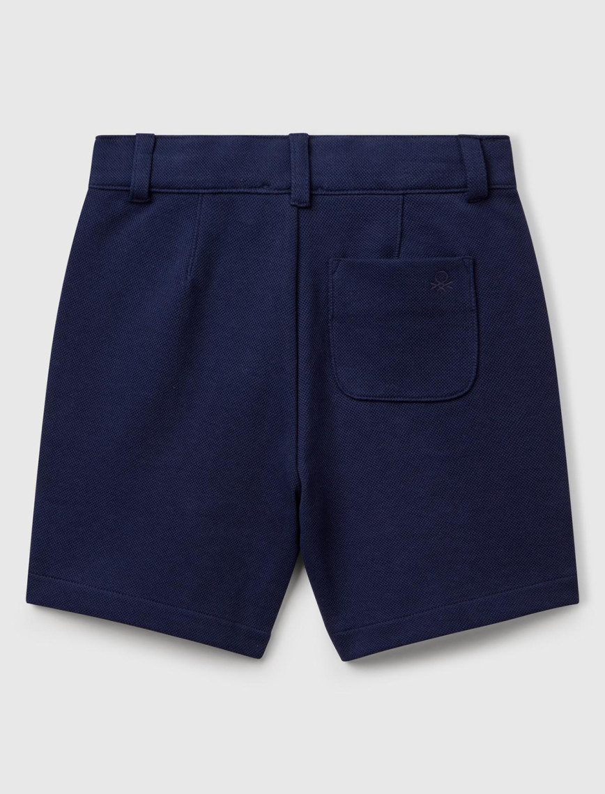 Erkek Çocuk Lacivert Büzgü İpli Fermuarlı Arkası Yama Cepli Bermuda Şort Erkek Çocuk Lacivert Büzgü İpli Fermuarlı Arkası Yama Cepli Bermuda Şort