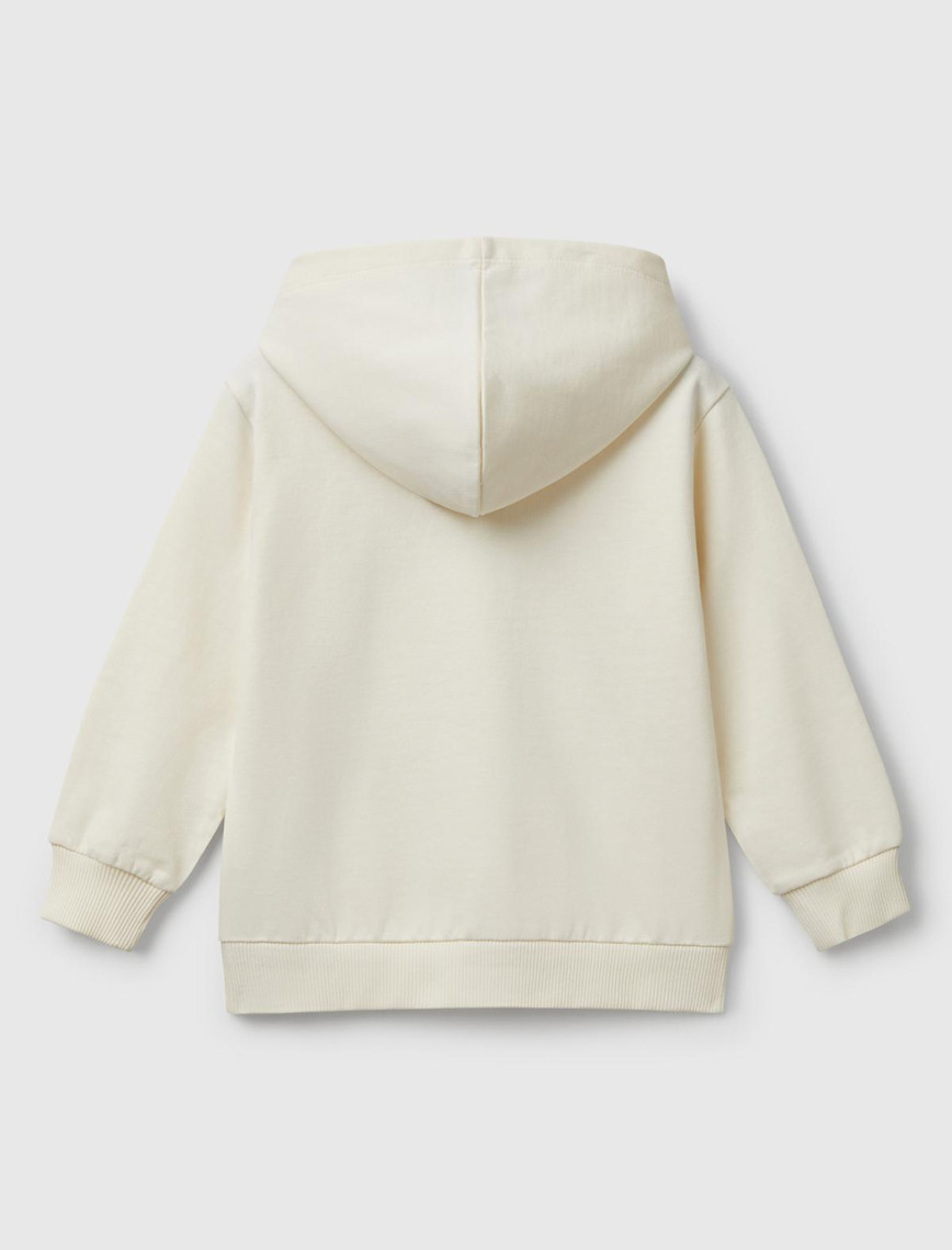 Erkek Çocuk Ekru Marvel Kahraman Baskılı Etiket Logolu Kapüşonlu Sweatshirt