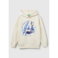 Erkek Çocuk Ekru Marvel Kahraman Baskılı Etiket Logolu Kapüşonlu Sweatshirt Erkek Çocuk Ekru Marvel Kahraman Baskılı Etiket Logolu Kapüşonlu Sweatshirt