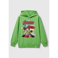 Erkek Çocuk Fıstık Yeşili Marvel Kahraman Baskılı Etiket Logolu Kapüşonlu Sweatshirt Erkek Çocuk Fıstık Yeşili Marvel Kahraman Baskılı Etiket Logolu Kapüşonlu Sweatshirt