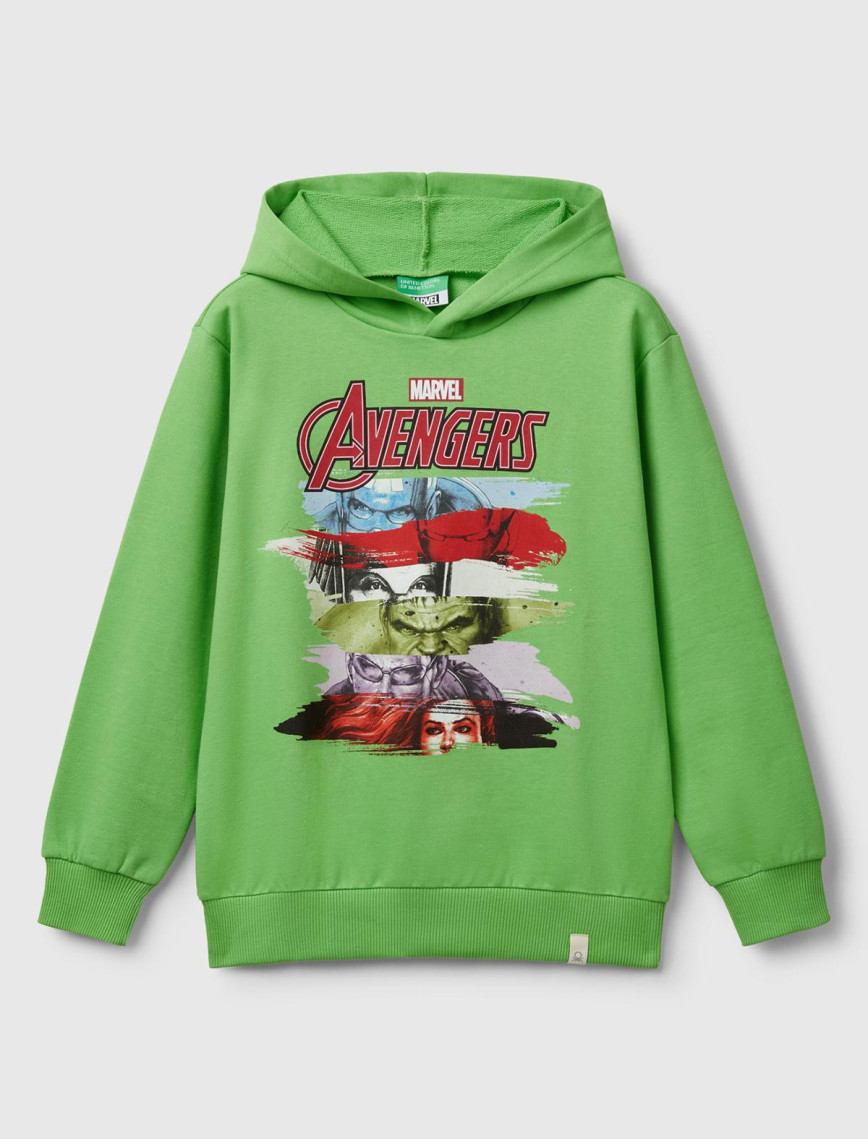 Erkek Çocuk Ekru Marvel Kahraman Baskılı Etiket Logolu Kapüşonlu Sweatshirt Erkek Çocuk Ekru Marvel Kahraman Baskılı Etiket Logolu Kapüşonlu Sweatshirt