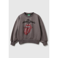 Kız Çocuk Antrasit Rolling Stones Baskılı Logo Etiketli Sweatshirt Kız Çocuk Antrasit Rolling Stones Baskılı Logo Etiketli Sweatshirt
