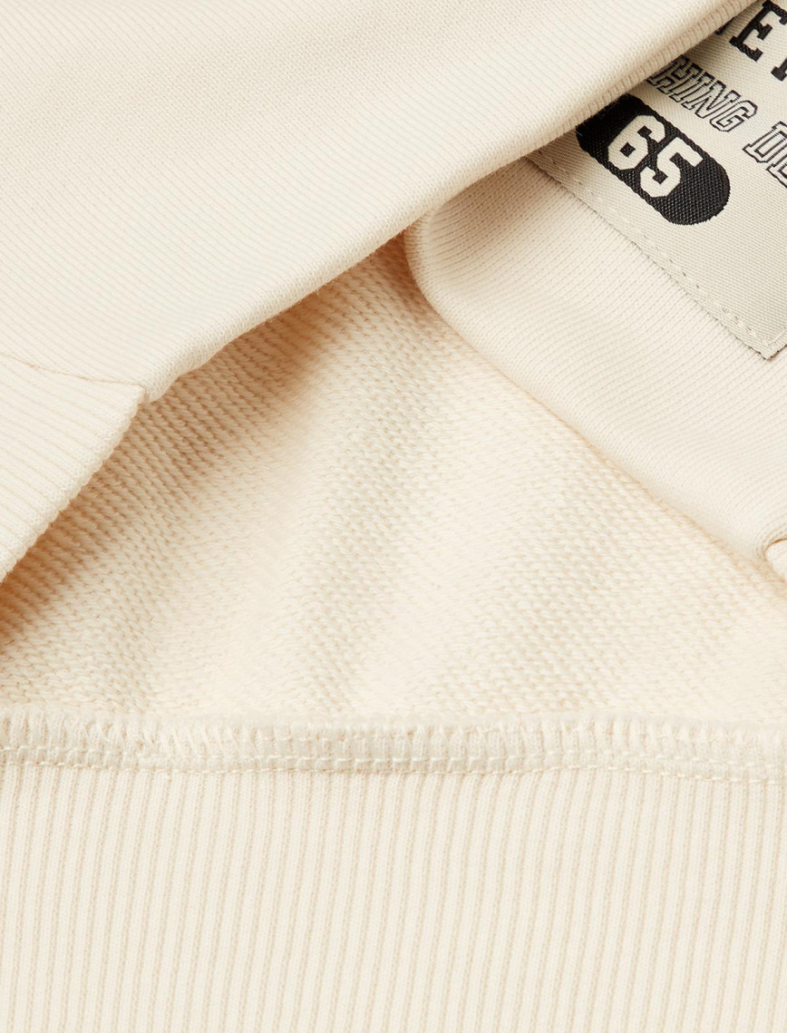 Erkek Çocuk Krem Sırtı Şerit Detaylı Logolu Kese Cepli Kapüşonlu Sweatshirt Erkek Çocuk Krem Sırtı Şerit Detaylı Logolu Kese Cepli Kapüşonlu Sweatshirt