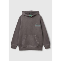 Erkek Çocuk Antrasit Baskılı Soluk Efektli Kese Cepli Kapüşonlu Sweatshirt Erkek Çocuk Antrasit Baskılı Soluk Efektli Kese Cepli Kapüşonlu Sweatshirt