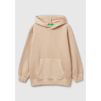 Erkek Çocuk Bej Baskılı Soluk Efektli Kese Cepli Kapüşonlu Sweatshirt Erkek Çocuk Bej Baskılı Soluk Efektli Kese Cepli Kapüşonlu Sweatshirt