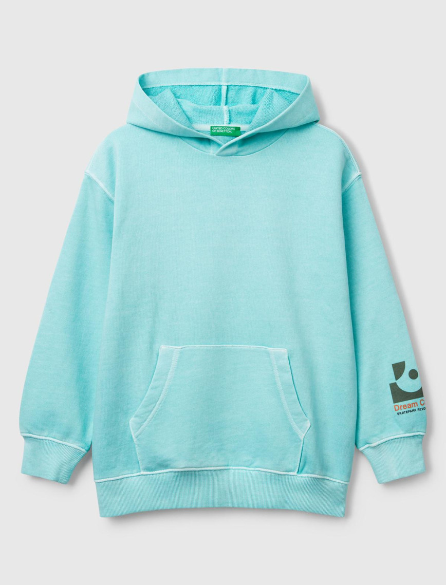 Erkek Çocuk Antrasit Baskılı Soluk Efektli Kese Cepli Kapüşonlu Sweatshirt Erkek Çocuk Antrasit Baskılı Soluk Efektli Kese Cepli Kapüşonlu Sweatshirt