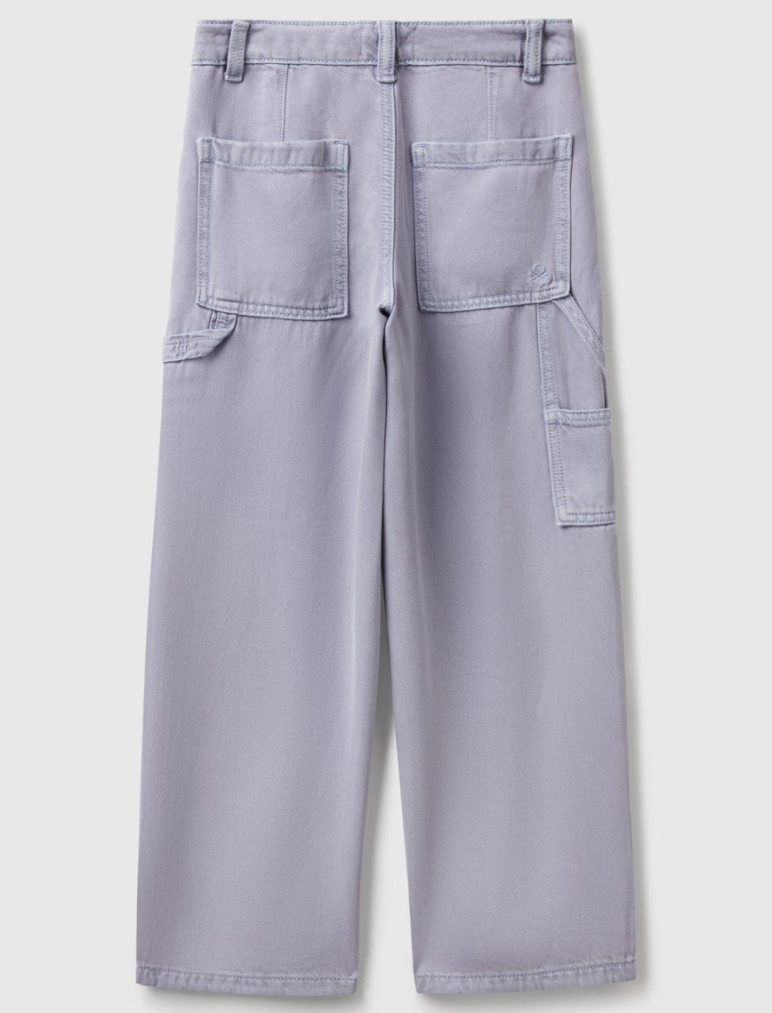 Kız Çocuk Lila %100 Liyosel Logo İşlemeli Yanı Halka Detaylı Pantolon Kız Çocuk Lila %100 Liyosel Logo İşlemeli Yanı Halka Detaylı Pantolon