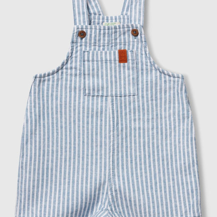 Bebek Açık Mavi Çizgili Logo Detaylı Cepli Yanları Gizli Çıtçıtlı Kısa Tulum Bebek Açık Mavi Çizgili Logo Detaylı Cepli Yanları Gizli Çıtçıtlı Kısa Tulum