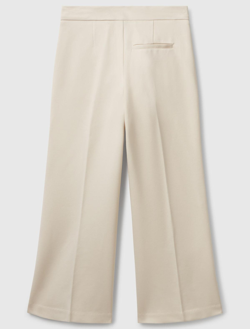 Kız Çocuk Krem Viskoz Karışımlı Yanları Yırtmaçlı Milano Dikişli Pantolon Kız Çocuk Krem Viskoz Karışımlı Yanları Yırtmaçlı Milano Dikişli Pantolon