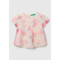 Kız Çocuk Pembe Mix Tamamı Desenli Arkası Düğmeli Pileli Müslin Bluz Kız Çocuk Pembe Mix Tamamı Desenli Arkası Düğmeli Pileli Müslin Bluz