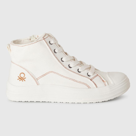 Erkek Çocuk Beyaz Logo Detaylı Sneaker