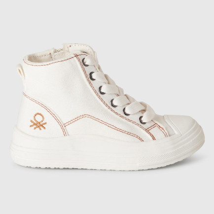 Erkek Çocuk Beyaz Logo Detaylı Sneaker