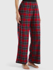 Kadın Kırmızı Mix Ekose Desenli Geniş Paça Pantolon Kadın Kırmızı Mix Ekose Desenli Geniş Paça Pantolon