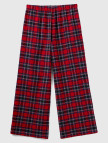 Kadın Kırmızı Mix Ekose Desenli Geniş Paça Pantolon Kadın Kırmızı Mix Ekose Desenli Geniş Paça Pantolon