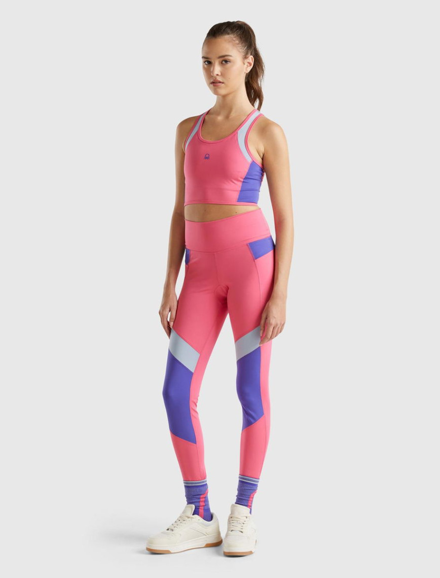 Kadın Pembe Kontrast Renk Detaylı Arkası Telefon Cepli Yüksek Bel Tayt Kadın Pembe Kontrast Renk Detaylı Arkası Telefon Cepli Yüksek Bel Tayt