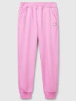 Kadın Pembe Pamuk Karışımlı Logo Baskılı Beli Lastikli Jogger Eşofman Altı