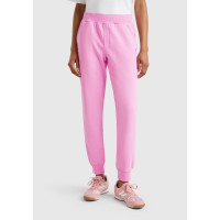 Kadın Pembe Pamuk Karışımlı Logo Baskılı Beli Lastikli Jogger Eşofman Altı