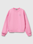 Kadın Pembe Pamuk Karışımlı Logo Baskılı Bisiklet Yaka Sweatshirt Kadın Pembe Pamuk Karışımlı Logo Baskılı Bisiklet Yaka Sweatshirt