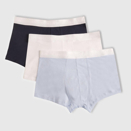 Erkek Turkuaz-Beyaz-Lacivert Pamuk Karışımlı Logo Bantlı 3'lü Boxer Seti Erkek Turkuaz-Beyaz-Lacivert Pamuk Karışımlı Logo Bantlı 3'lü Boxer Seti