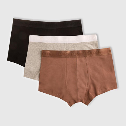 Erkek Gri Melanj Pamuk Karışımlı Logo Bantlı 3'lü Boxer Seti Erkek Gri Melanj Pamuk Karışımlı Logo Bantlı 3'lü Boxer Seti