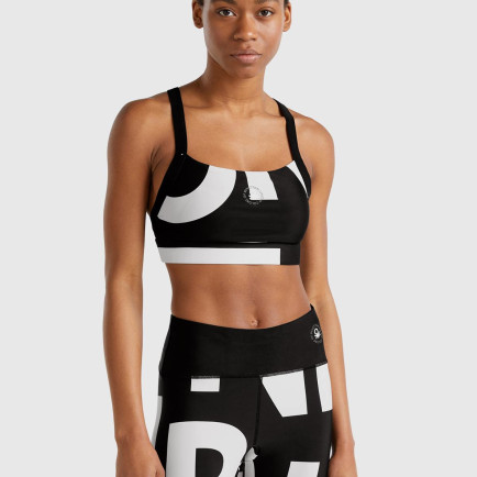 Kadın Siyah Desenli Önü Logo Baskılı Crop Atlet Kadın Siyah Desenli Önü Logo Baskılı Crop Atlet